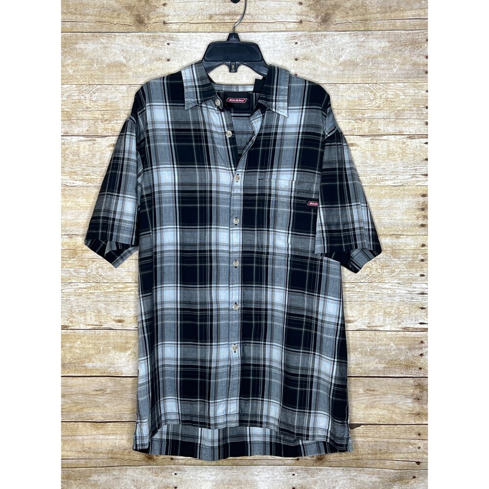 Dickies Plaid Everyday Wear Casual Classic Work Wear Button Front Shirt
